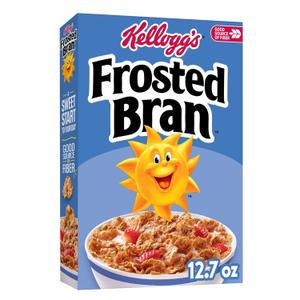 Kellogg's Frosted Bran Breakfast Cereal, Fiber Cereal, Family Breakfast, Original, 12.7oz Box (1 Box) (EXP 03/08/26)
