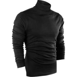 Utopia Wear Turtleneck Men Slim Fit UPF 50+ Lightweight Pullover Sweater Long Sleeves Top (Black, L)