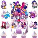 25pcs Demon Hunters Cake Decorations with 24pcs Cupcake Toppers, 1pcs Cake Topper for Demon Hunters Birthday Party Supplies Kids Birthday Decorations