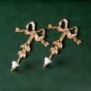 NIKKY HOME Decor Wall Hooks, Gold Bow Wall Hooks for Hanging Coats and Hats, Vintage Mounted Hook Chic Towel Hooks for Bathrooms, Clothing Hook for Bedroom 2PCS