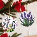 2 x Flower Hanging Ornament, Christmas Ornaments, Xmas Decorations for Tree, Ornaments for Christmas Tree, Holiday Ornament, Flower Themed Gifts, Holiday Party Gifts, Xmas Gift Ideas - Lavender