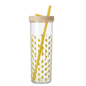 Plastic Sipper & Straw Lemon Edition