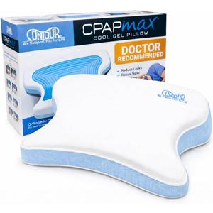 Contour CPAPMax Cooling Gel - CPAP Pillow for Side, Back and Stomach Sleepers with Adjustable Memory Foam - Pillow for CPAP Users, Sleeping with Mask