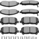 SCITOO Ceramic Front Rear Disc Brake Pad Set fit for 2007-2013 for Acura MDX, 2010-2013 for Acura ZDX, 2009-2011 for Honda Pilot