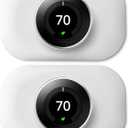 Compatible with Google Thermostat 1st/2nd/3rd Wall Plate Cover - Petrichor Nest Thermostat Trim Kit, Made for Google Nest Thermostat 1st/2nd/3rdEasy to Install2 Pack White