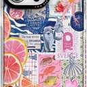 for iPhone 15 Pro CaseY2K Citrus Coastal Vintage Style Military-Grade Drop Protection TPU Camera Protection for Women Girls (BlueArt)