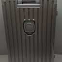 HotWay 26 Inch Aluminum Frame Luggage with Spinner Wheels, PC Hard Shell Suitcase with Cup Holder, Zipperless Luggage for Business Travel, Gray