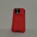 SSLOTSCASE for iPhone 17 Pro Case with Credit Card Holder & Stand & Slide Lens Cover & Kickstand, Stylish Sturdy TPU Soft Silicone Edge Protective Phone Case Cover for iPhone 17 Pro 6.3'' 2025, Red