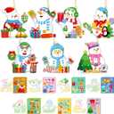 28 Pack Christmas DIY Crafts Kit for Kids, Make Your Own Christmas Snowman Ornaments Xmas Stickers Cutouts Arts and Crafts Bulk for Kids Winter Holiday Xmas Classroom Art Activities Party Decorations (Green)