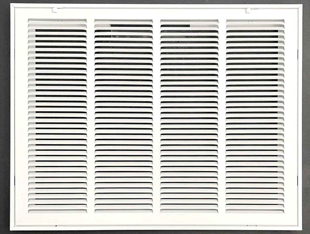 24" W x18 H Stamped face Steel Filter Return Grille White Powder Coating with Frame Overall Outside Dimension 26.6"x20.6"