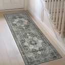 GENIMO 2'6"x10' Washable Runner Rug Non Slip for Hallway, Charcoal Gray