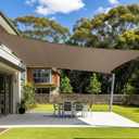 Cool Area Sun Shade Sail 13x20FT Rectangle Shade Canopy Outdoor Sunshade for Patio Backyard Garden, Brown