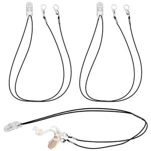 Flutesan 3 Pack Hearing Aid Anti Lost Clips with Lanyard, Secure Retention Cord Holder for Elderly, Lightweight Hearing Aid Safety Clip Accessories for Amplifiers