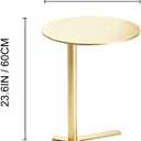 C Shaped End Table Round Side Table Small Sofa Coffee Table for Living Room | Metal Side Table for Couch Patio Outdoor, Bedside Table Nightstand for Bedroom, Unique Aesthetics Simple Drink Accent Table
