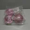 Sea Team 4-Pack Shatterproof Clear Plastic Christmas Tree Ball Ornaments Set, Extra Large Hanging Baubles with Tinsel Decorations for Xmas Tree, Wreath, Garland, 150mm/5.91 Inches, Pink