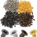 Litoexpe 1/8 Inch (3mm) ID Grommets Eyelets, 800 Pieces Metal Grommet Kit Hole Self Backing Eyelet for Repairing Canvas, Clothes, Leather (4 Colors) (Multicolor)