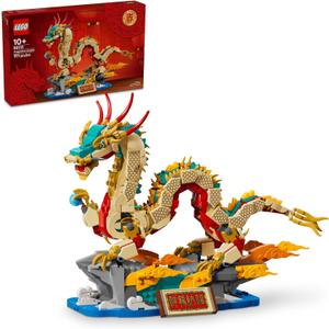 LEGO Spring Festival Auspicious Dragon Buildable Figure, Dragon Toy Building Set, Great Spring Festival Decoration or Unique Gift for Boys and Girls Ages 10 and Up, 80112