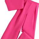 Verdusa Girl's 2 Piece Outfits V Neck Crop Cami Top and Wide Leg Pants Set (Hot Pink)