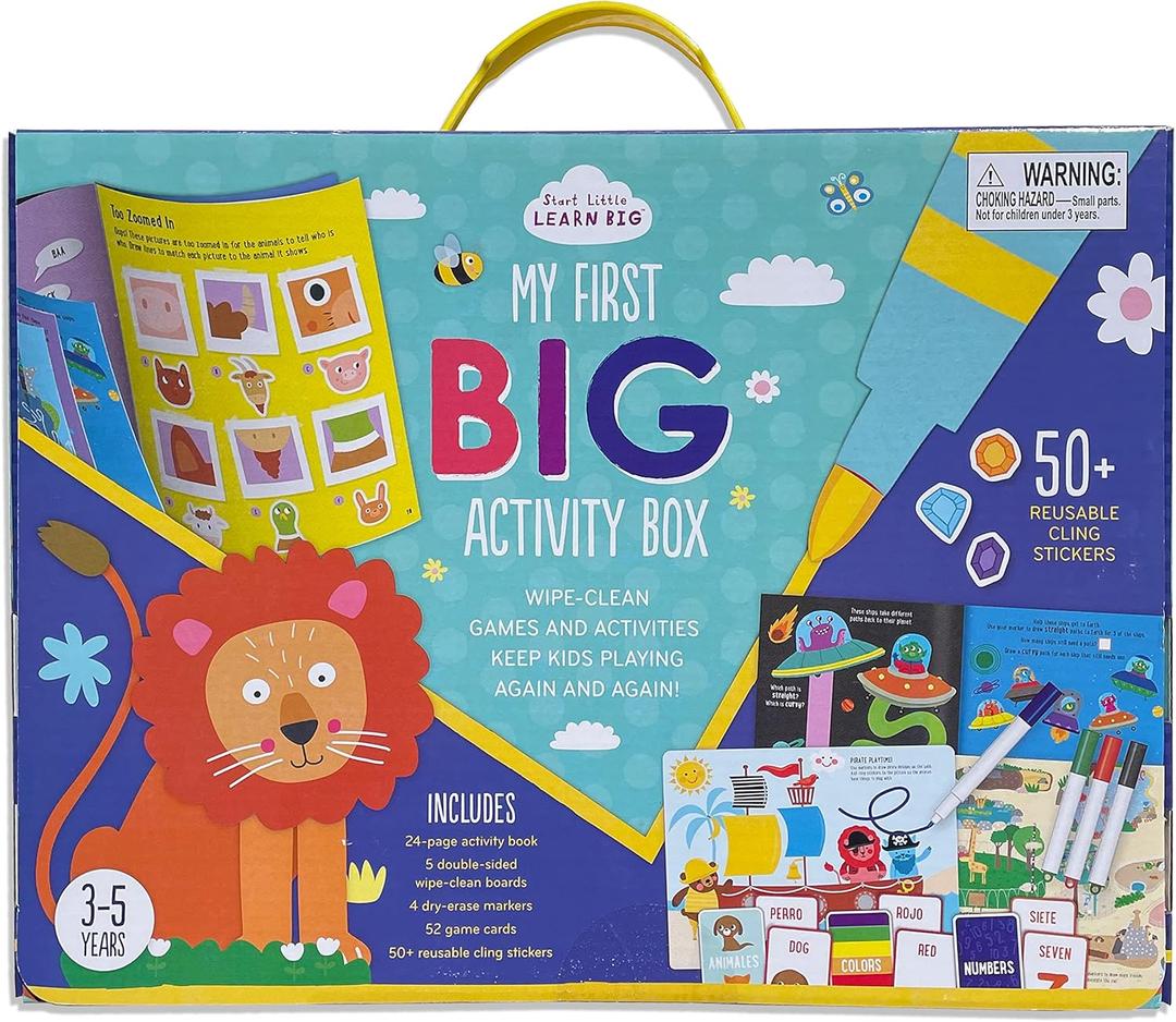 Parragon My First Big Activity Box for Kids Ages 3-5: Wipe Clean Boards, Activity Book, Game Cards, Reusable Stickers & Dry Erase Markers - Mazes, Search & Find, Games, & More! Parragon My First Big Activity Box for Kids Ages 3-5: Wipe Clean Boards, Activity Book, Game Cards, Reusable Stickers & Dry Erase Markers - Mazes, Search & Find, Games, & More!