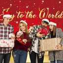 Joy to The World Backdrop for Christmas Red 8x6FT Xmas Snowflake Jesus Photography Background Winter Holiday Party Decorations Supplies Portrait Photo Props