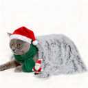 PJYuCien Fluffy Fleece Calming Cat Pet Throw Blanket, Super Soft and Warm for Indoor Cats and Dogs, Machine Washable, Puppy Blanket, Small, Grey, 16" * 24"