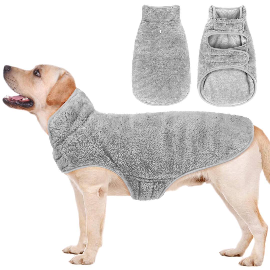 Malier Dog Winter Coat, Reversible Fleece Dog Cold Weather Coats, Windproof Warm Snow Puppy Jacket Vest Pet Clothes for Small Medium Large Dogs (Gray, XX-Large)