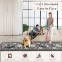 Bsmathom Runner Rug for Hallways Non Slip Washable Boho 2x6 Hallway Low Pile Throw Rugs Vintage Carpet Runners for Entry Way, Kitchen, Laundry Room, Bathroom (Black)