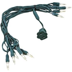 Novelty Lights Vintage Style T5 Warm White LED Christmas Lights, 11 Feet Green Wire String of 10 Mini Bulbs, UL Listed Indoor/Outdoor Tree Lighting