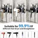 Hair Dryer Holder, Hair Tool Organizer, Blow Dryer Hanger Wall Mount for Dryer Hook, Bathroom Space-Saving Blow Dryer Organizer, Curling Irons Storage Wall Mounted