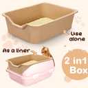 Harloon 5 Pack Extra Large Disposable Cat Litter Box 22.4 x 17.9 x 6.9'' Paper Fat Cat Litter Tray Pet Litter Pan Disposable for Cats Rabbits Sturdy Portable Litter Liners Box Indoor Outdoor Travel
