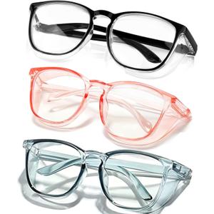 Safety Glasses Goggles For Women Nurses Protective Eyewear,Anti Fog Safety Goggles (Black + Pink + Dark Green)