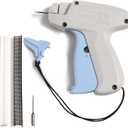 Quick clothing fixator, micro needle clothing sewing gun, mini clothing embroidery gun quick sewing tool, including 1 needle, 1000 white and 1000 black 4.5mm fasteners (White)