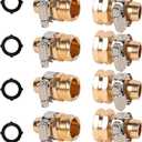 Triumpeek 4 Sets Garden Hose Repair Connector with Clamps, Aluminum Water Hose End Replacement Fit for 3/4" and 5/8" Garden Hose Fittings