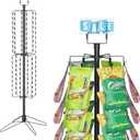 tonchean Rotating Retail Display Racks 108 Clips Spinning Chip Snack Stand