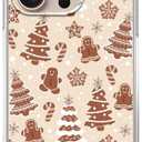 Brown Gingerbread Christmas Trees Case Compatible with iPhone 16 Pro Max, Cute Christmas Festival Case for iPhone 16 Pro Max