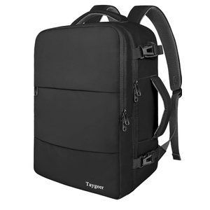 Taygeer Travel Laptop Backpack for Men Women, Airplane Approved Travel Backpack Suitcase with Usb Charging Port, Lightweight College 35l Luggage Bag 15.6inch Laptop Mochila Gifts for Business,Black