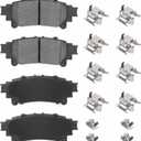 Rear Ceramic Disc Brake Pads Set for Lexus GS200t GS350 GS450h IS200t IS250 IS300 IS350 RX350 RX450h RC200t RC300 RC350 2014-2017, for Toyota Sienna Prius V Highlander Mirai 4PCS (With Hardware)
