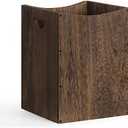 smusei Wood Trash Can 9.5 Gallon Waste Basket Bin Rustic Farmhouse Large Kitchen Garbage Can for Bedroom Living Room Bathroom Office, Rustic Brown