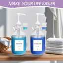 2 Pcs Glass Liquid Laundry Detergent Dispenser with Cup Holders, Half Gallon Dispenser for Laundry Room (64 oz. Each), Laundry Detergent Bottles with Pump Dispenser -Includes Labels, Measuring Cups