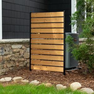 5ft H x 3.2ft W (1 Panel) No Dig Enclo Concord Cedar Wood Privacy Screen, Great to Hide Trash Cans, Decorative Patio Privacy Screen, Outdoor Fence, Air Conditioner Fence, EC18022