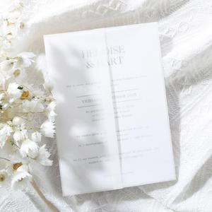 UNIQOOO 120 Pack Pre-Folded Vellum Jackets for 5x7 Invitations, Elegant Semi-Transparent Vellum Paper, 115GSM Wedding Invitation Accessories, for Envelope Liners 5x7 Inserts