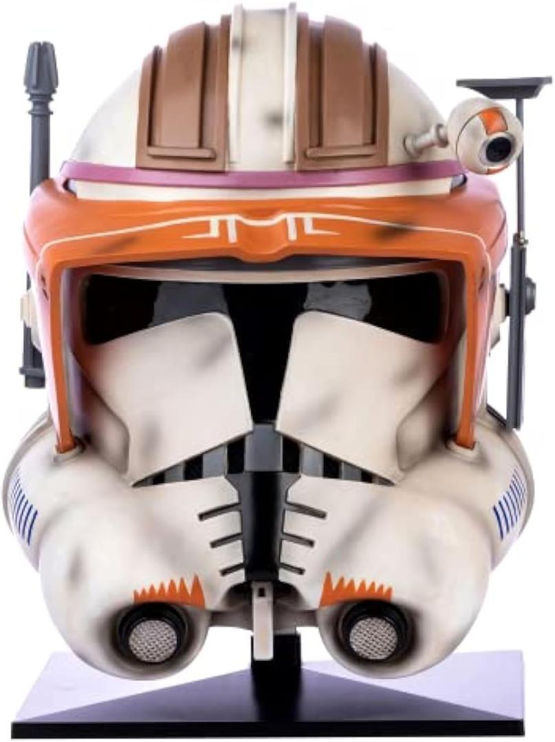 Cosplay Halloween Helmet Deluxe Full Head Helmet Mask for Props Collectible Home Decoration (Brown White)