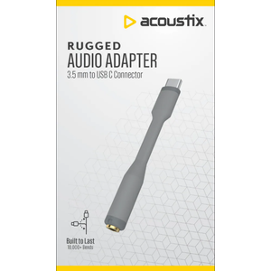 Set Of 3 Acoustix, 1  Acoustix™ Rugged Audio Adapter,  Acoustix Wireless Stereo Earbuds, 
3.5mm to Apple Lightning Braided Auxillary Cable - White