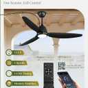 52" Outdoor Ceiling Fan with Lights,Plug in Hanging,IP65 (Black) | APP & Remote Control,6 Speeds,Reversible DC Motor,3000-6000K Dimmable LED,Perfect for Covered Patios,Gazebos,Pergola,Porches