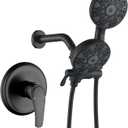 Matte Black Shower Faucet Set Complete Shower Kit Shower Systems Dual Shower Head and Handheld 2 in 1 Combo Set Shower Trim Kit Shower Fixtures