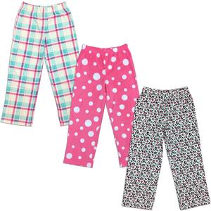 Mad Dog Girl's Pajama Pants - 2/3 Pack, Soft Micro Fleece Fashion Sleepwear Lounge. Sizes: 6-16 (Pink, XL)