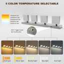 Joossnwell Bathroom Vanity Light Brushed Nickel Bathroom Lighting Fixture Over Mirror Modern (4-Light, 26.77-Inch) Dimmable 5CCT Led Bath Vanity Lighs, 4 Light-5 Color Temperature