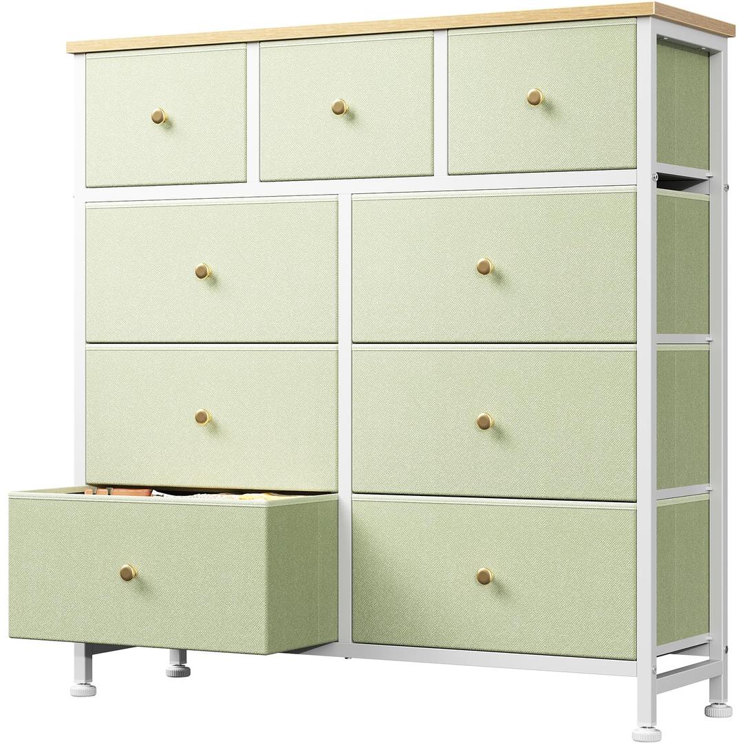 DUMOS 9 Drawer Dresser for Bedroom, Storage Organizer Chest of Drawers