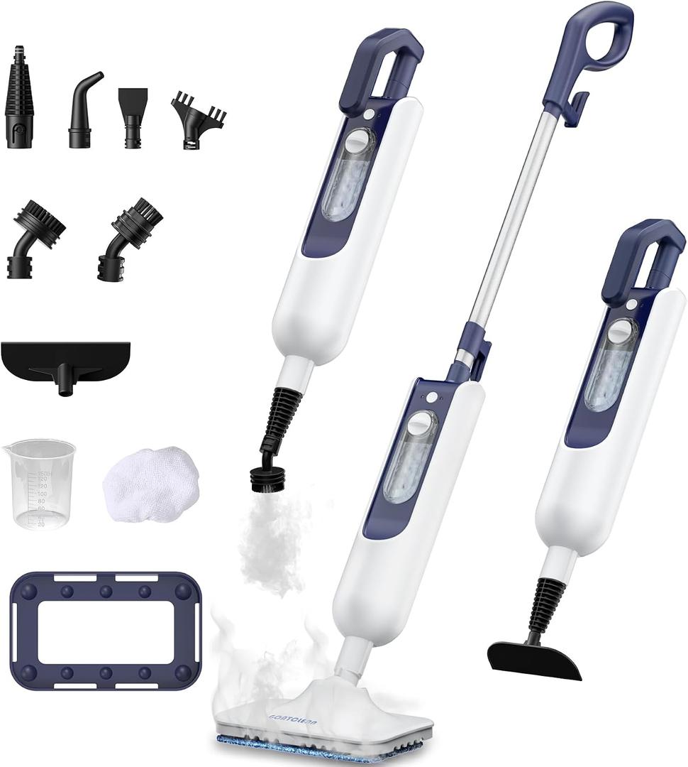 Steam Mop for Hardwood Floors, 11-in-1 Steam Cleaner with Handheld Steamer, 212F Powerful Multi-Surface Cleaning for Tile, Grout, Carpet & Wall, Fast Heat, 22.9FT Cord, Floor Steam Mop