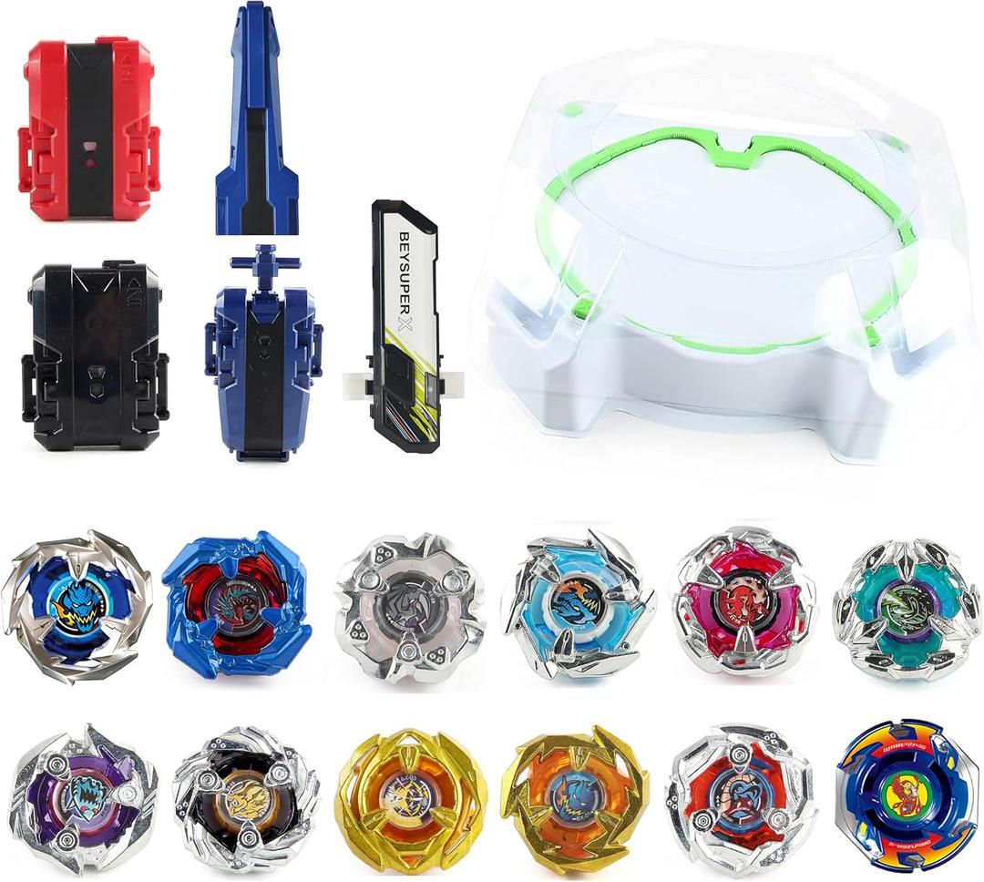 Bey Battling Set, Spinning Top Gyro Set, Tops Burst Blade Toy Combat Battling Game, Cool Spinning & Launchers with Top Stadium, Great Gift for Boys